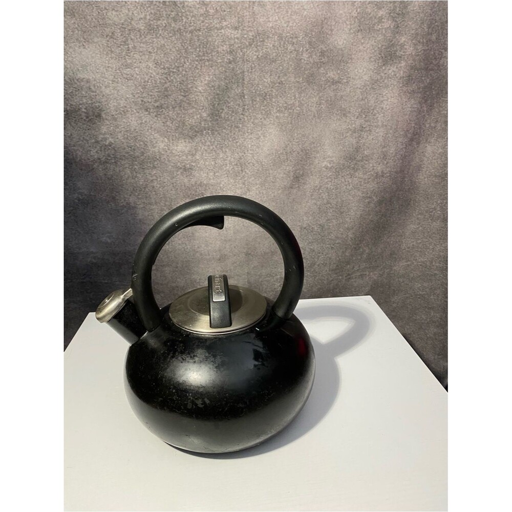 Cuisinart Aura 2 Qt Black Porcelain Enamel Steel Stovetop Tea Kettle